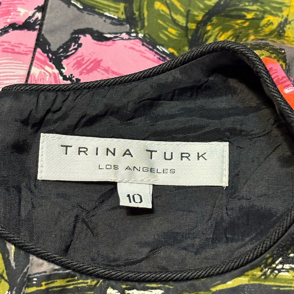 Trina Turk Sheath Sleeveless Dress Silk Blend Floral Print size 10 - Picture 6 of 13